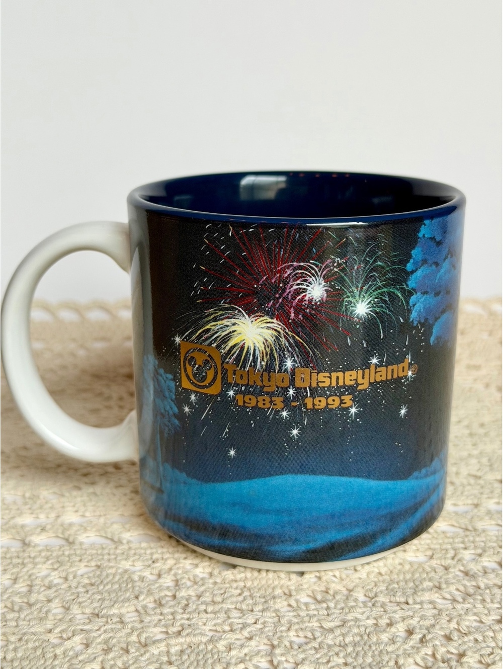Vintage Tokyo Disneyland 10th Anniversary Sorcerer Mickey Mug Japan 1993